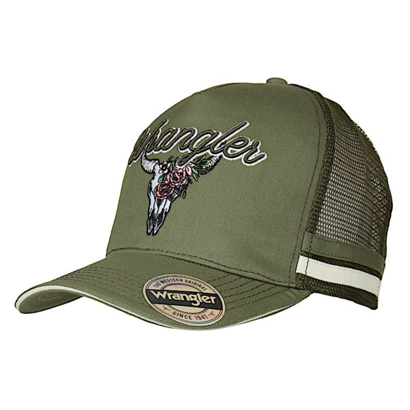 Wrangler Cap Utah High Profile Trucker Olive