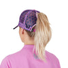 Wrangler Cap Krista High Profile Ponytail Trucker Pink/Navy