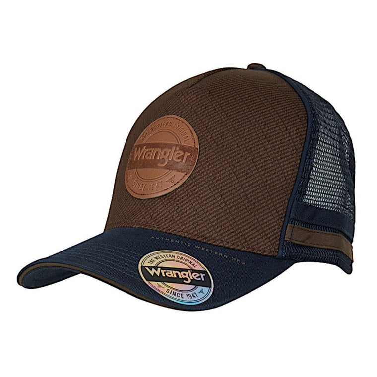 Wrangler Cap Liam High Profile Trucker Dark Tan/Navy