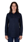 Thomas Cook Women's Light Half Placket Shirt Navy