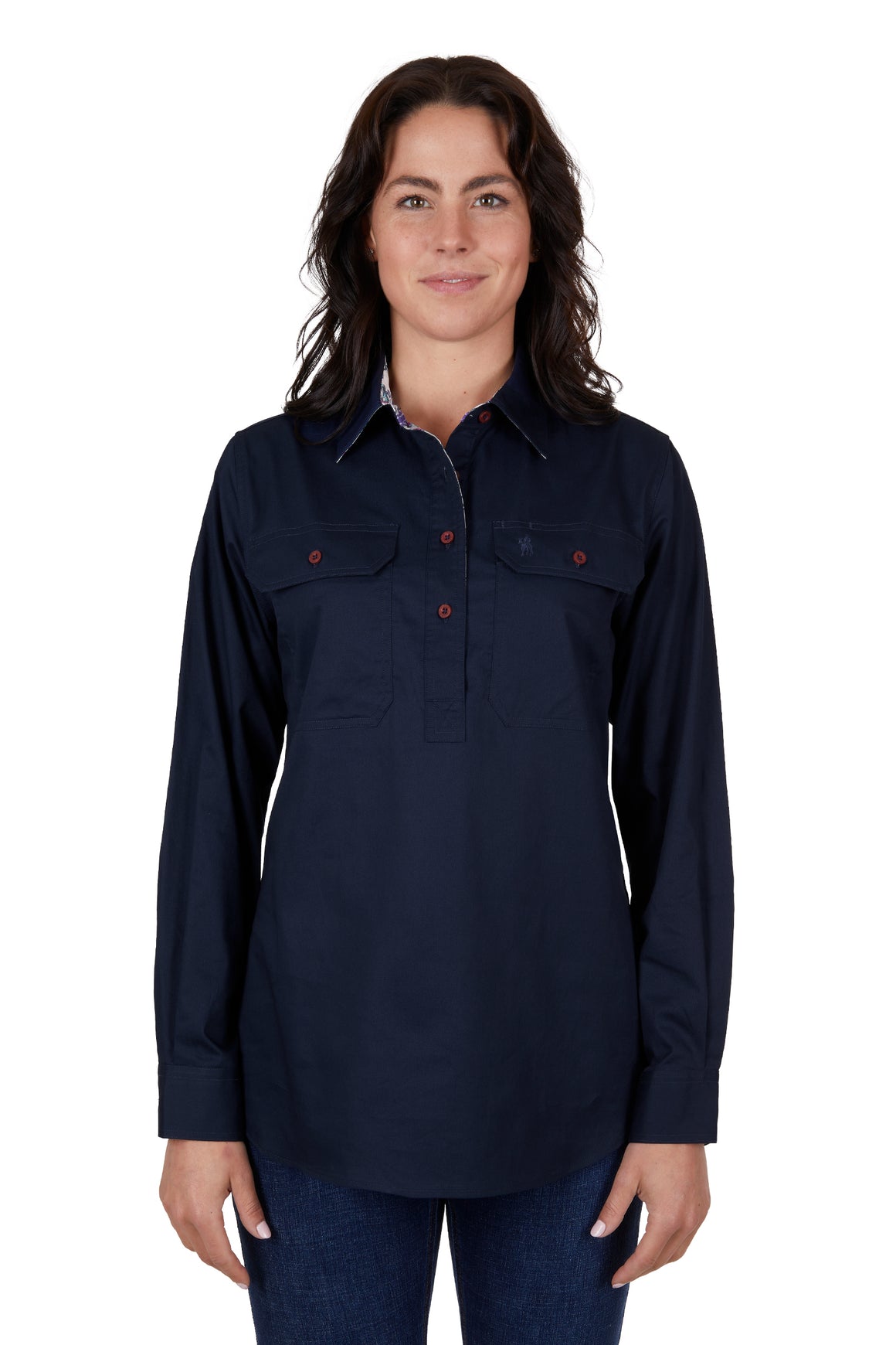 Thomas Cook Women's Light Half Placket Shirt Navy