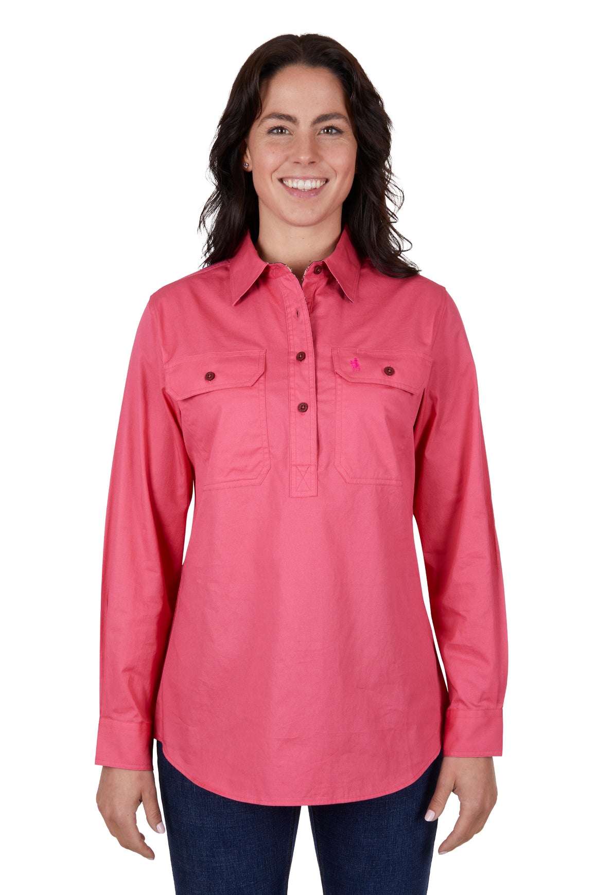 Thomas Cook Women's Light Half Placket Shirt Watermelon