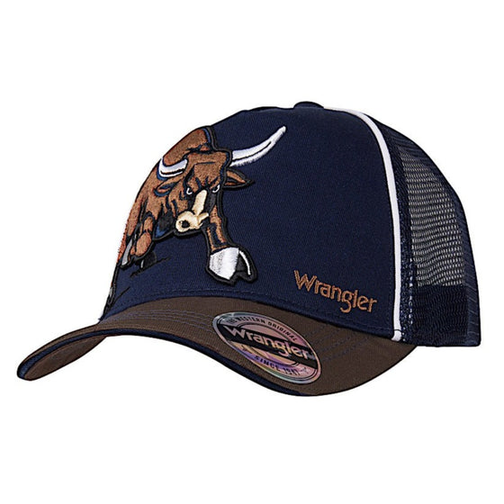 Wrangler Kid's Brendon Trucker Cap Dark Tan/Navy