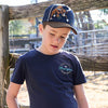 Wrangler Kid's Brendon Trucker Cap Dark Tan/Navy