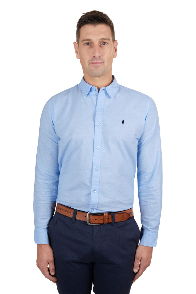 Thomas Cook Men's Linen Tailored Shirt Light Blue