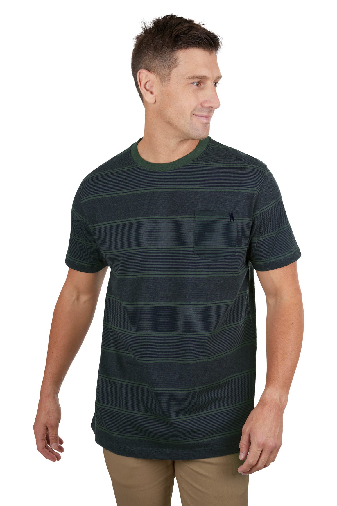 Thomas Cook Men's Simon 1 Pocket Tee Navy/Dark Green