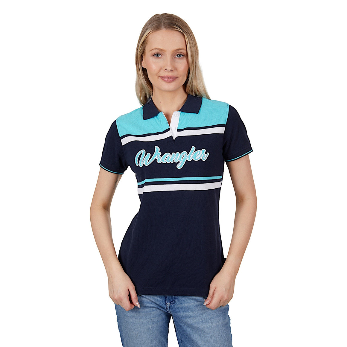 Wrangler Women's Lucy Polo Aqua