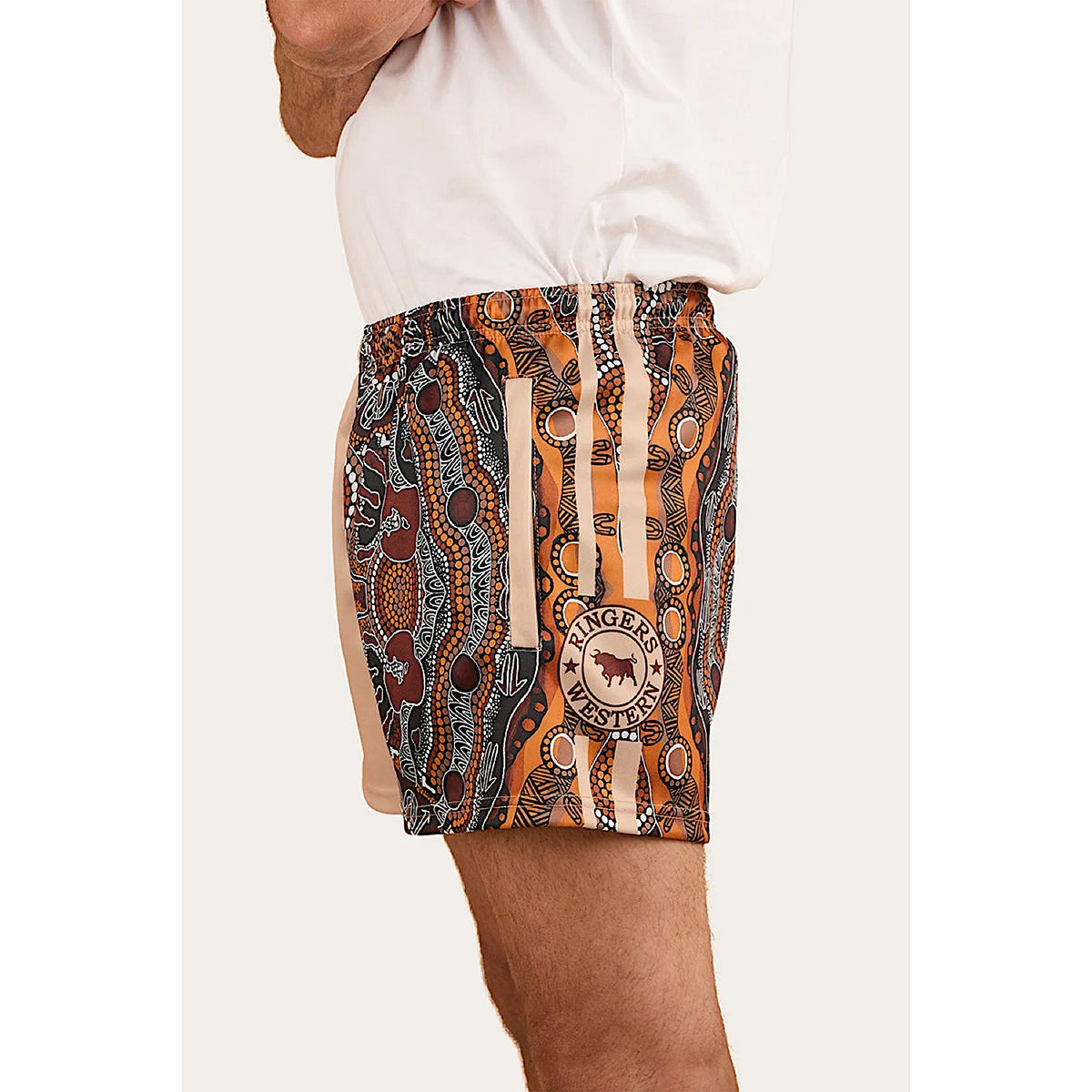 Ringers Western Walkabout Warrior Footy Short - Dark Sand/Multi