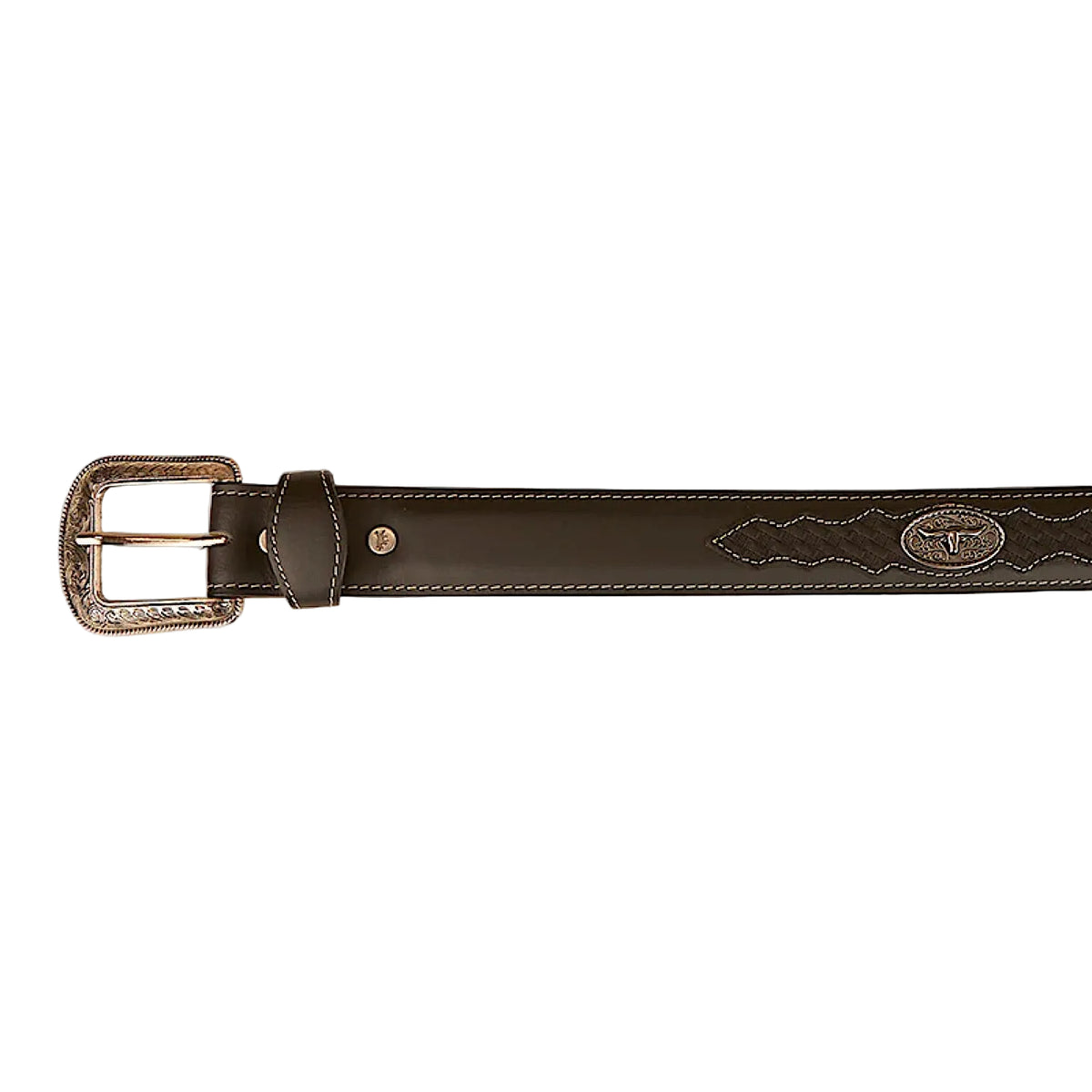 Ringers Western Cattleman Belt - Black/Silver
