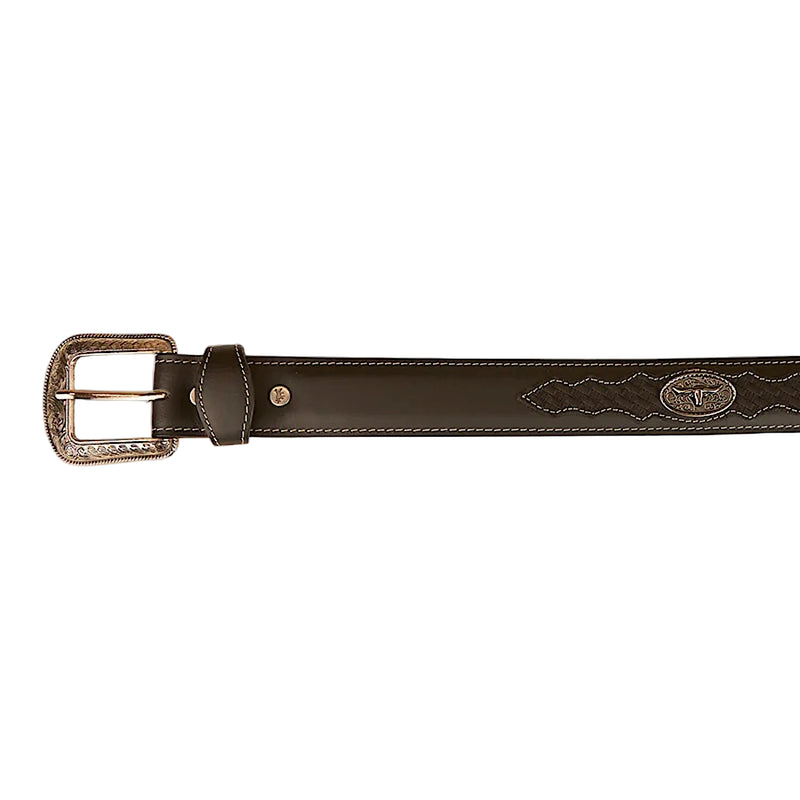 Ringers Western Cattleman Belt - Black/Silver