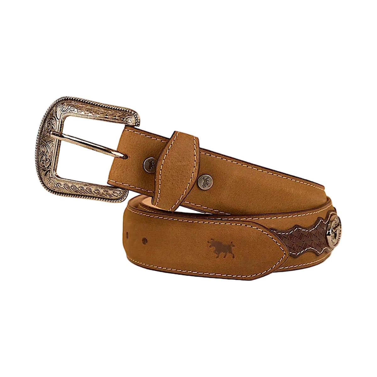 Ringers Western Cattleman Belt - Brown/Silver