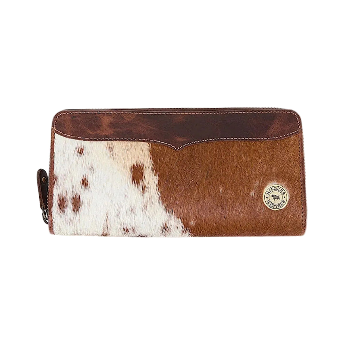 Ringers Western Toro Dama Zip Purse - Off White/Brown