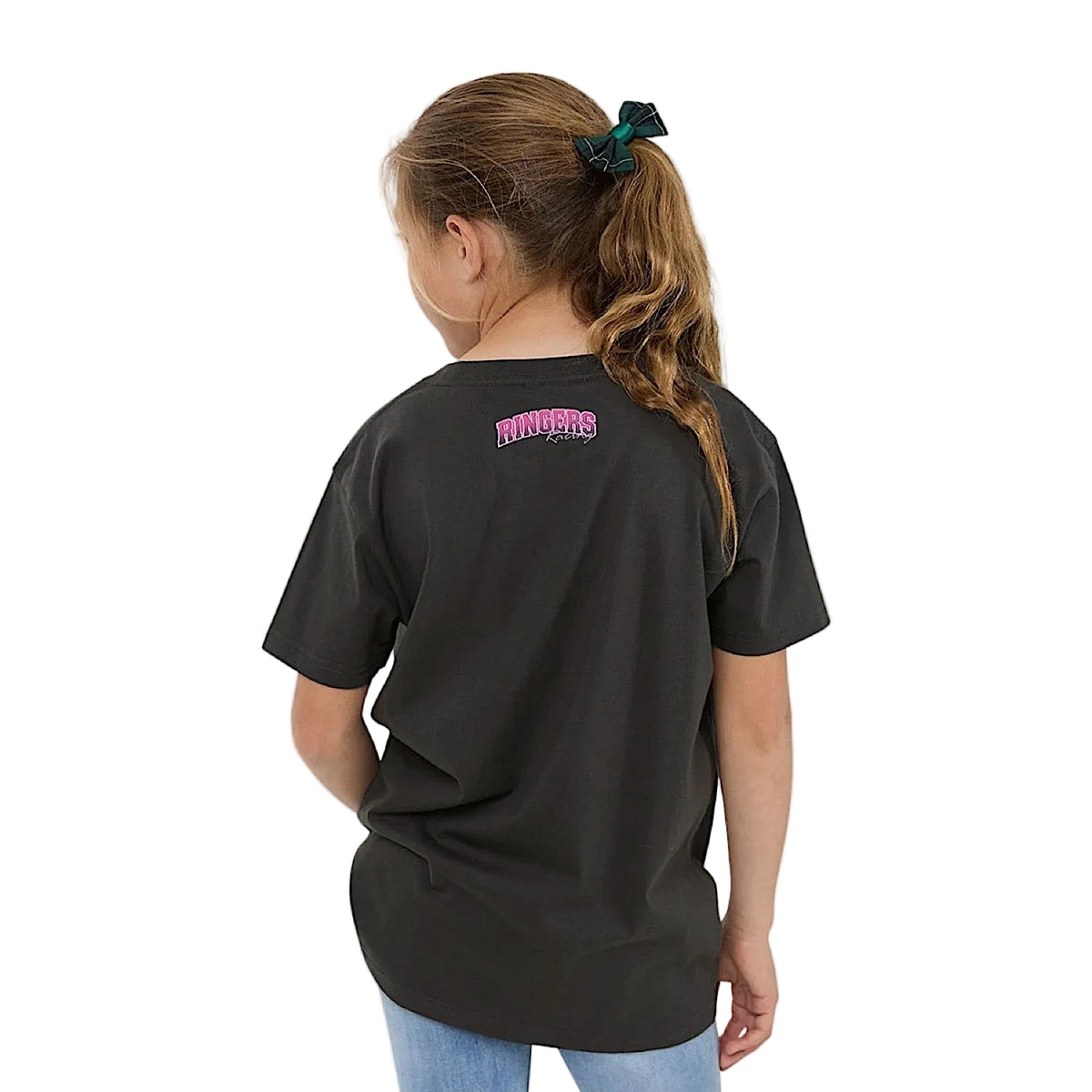 Ringers Western Girls Ringers Racing T-Shirt - Charcoal