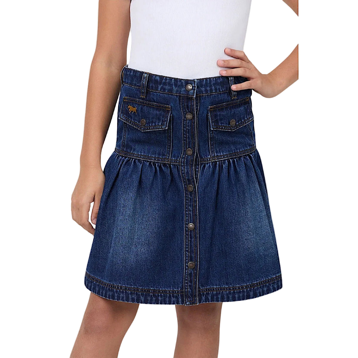 Ringers Western Youth Girls Marlowe Denim Midi Skirt - Classic Blue