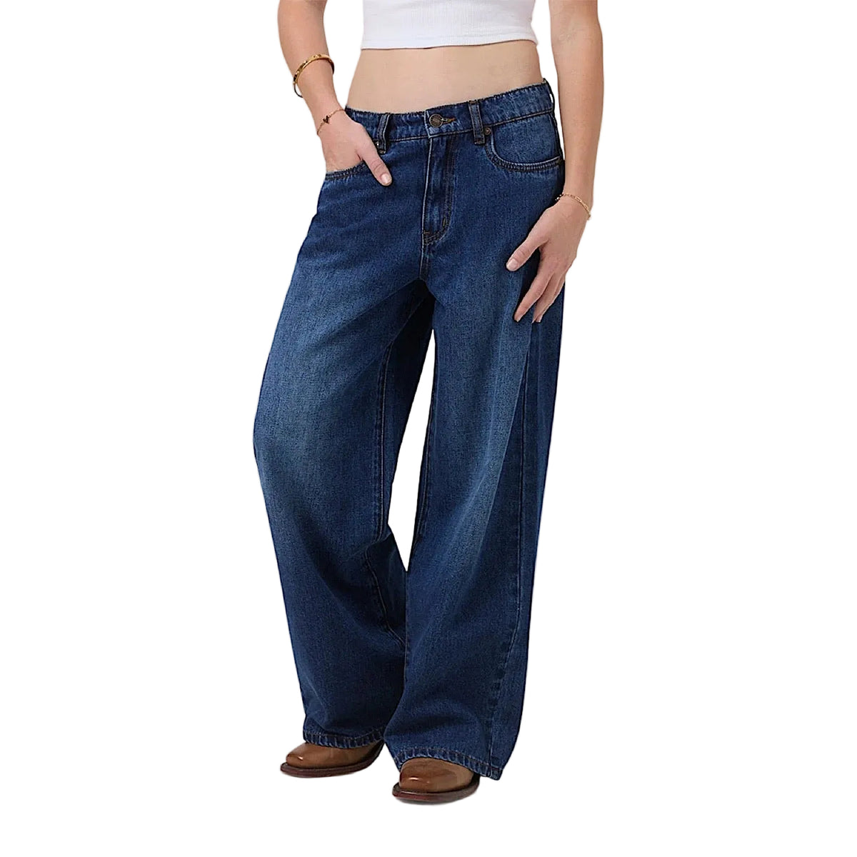 Ringers Western Youth Girls Macey Wide Leg Jean - Classic Blue