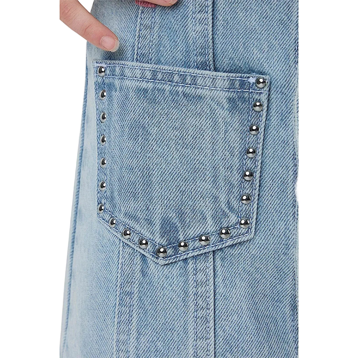 Ringers Western Kids Girls Cowgirl Club Studded Mini Skirt - Light Blue