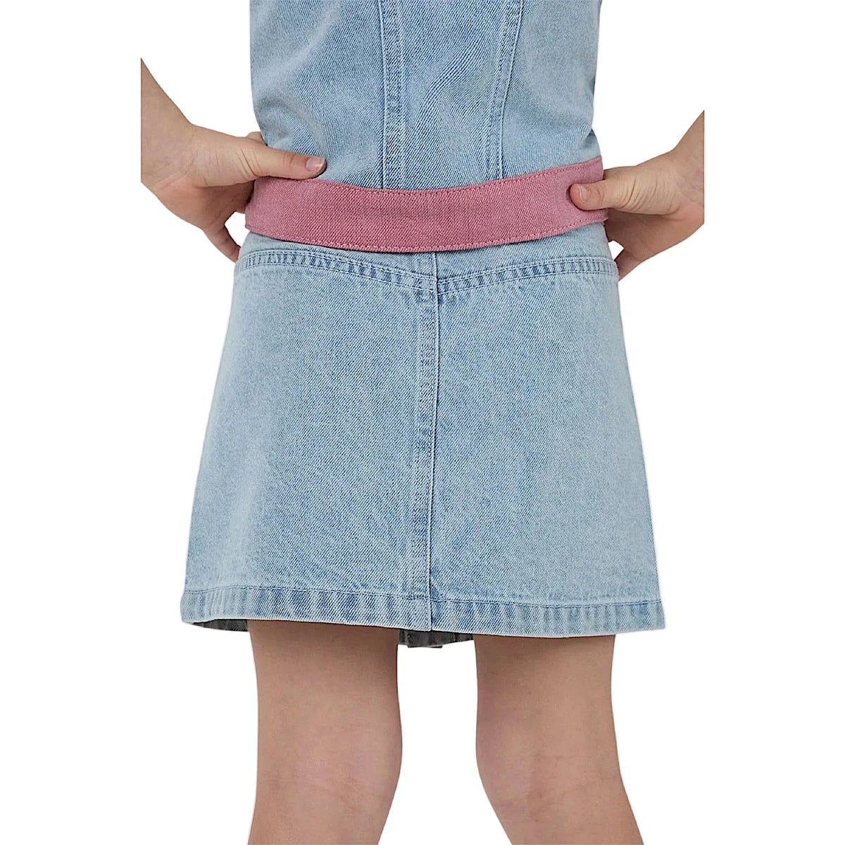 Ringers Western Kids Girls Cowgirl Club Studded Mini Skirt - Light Blue