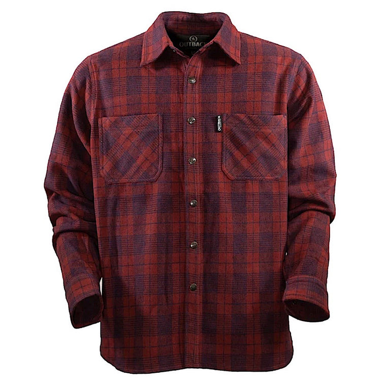 Outback Trading Mens Clyde Big Shirt - Red