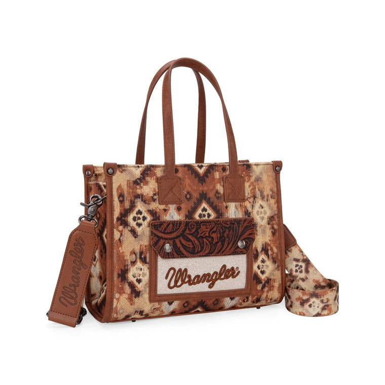 Wrangler Aztec Crossbody Tote Bag Tan