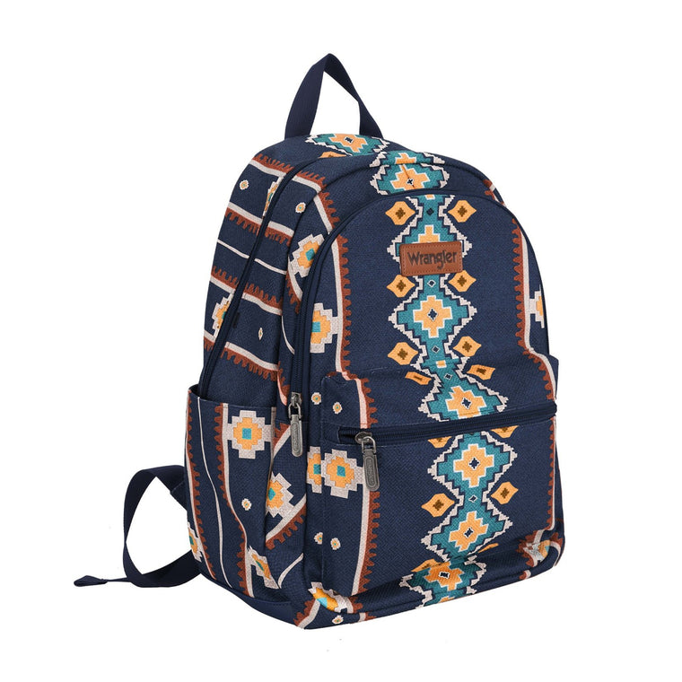 Wrangler Southwestern Canvas Backpack Navy