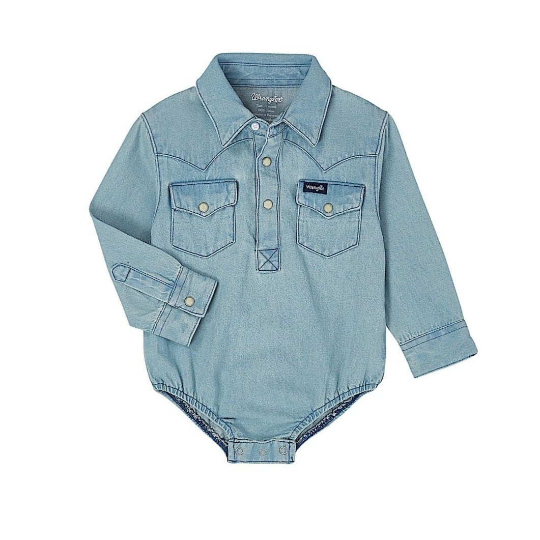 Wrangler Baby Western Bodysuit - Faded Blue