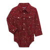 Wrangler Baby Boy's Snap Western Bodysuit - Paisley Red