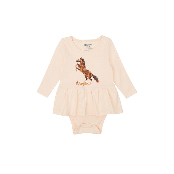 Wrangler Baby Girl's Horse Print Skirted Bodysuit - Pink