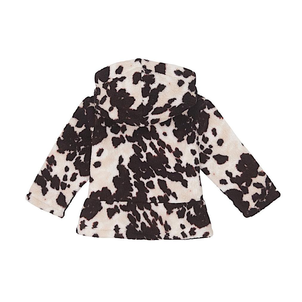 Wrangler Baby / Toddler Hoodie With Ruffle Hem - Cow Print