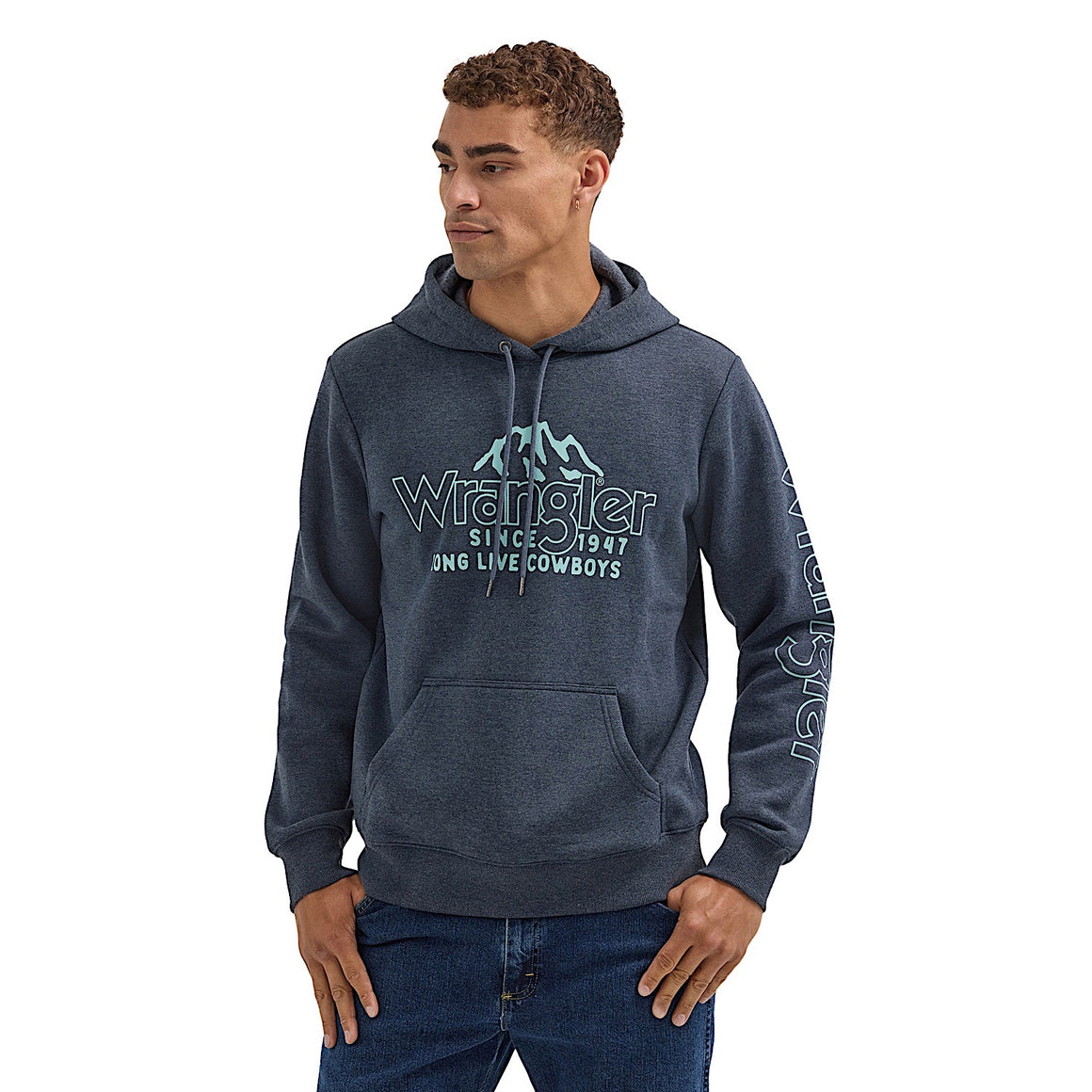 Wrangler Men's Mountain Crest Hoodie - Dark Sapphire