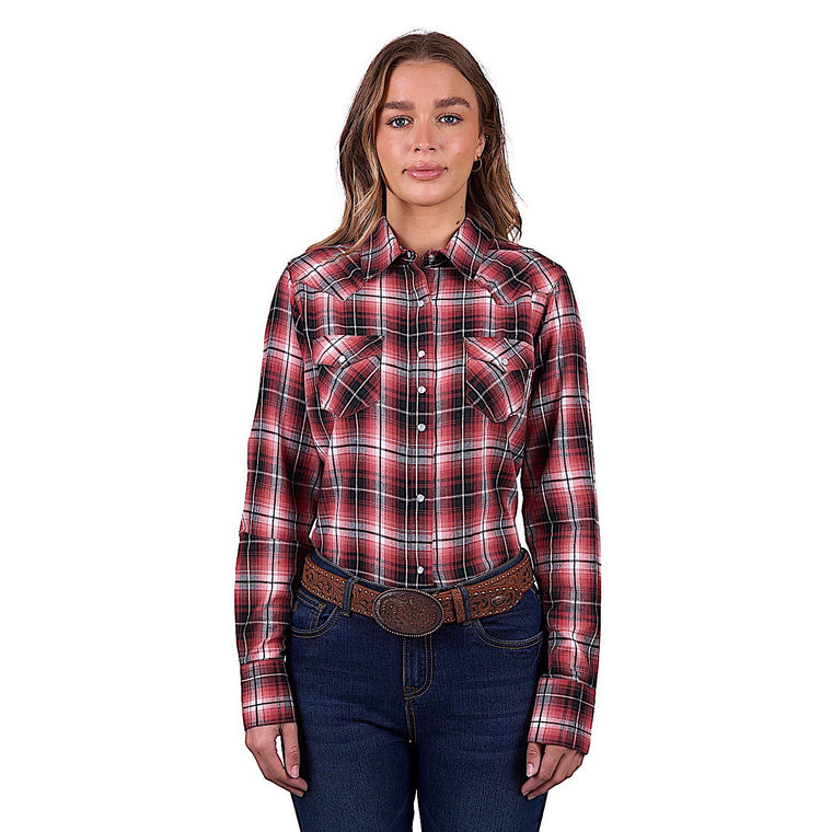 Pure Western Women's Joyce Check Western Shirt - Rust