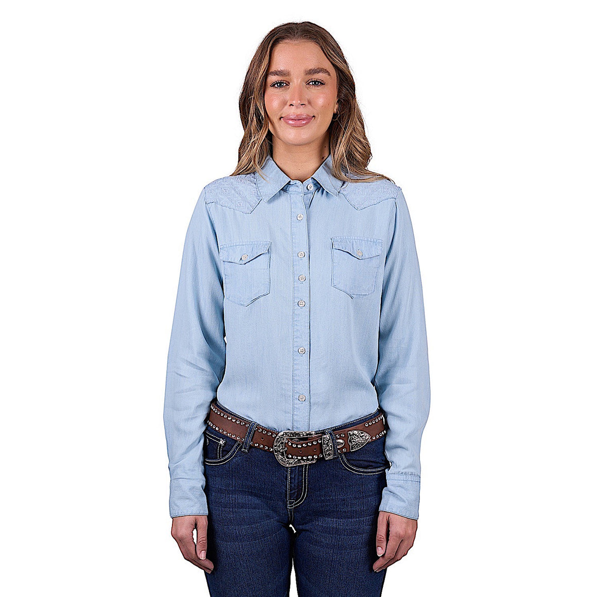 Pure Western Women's Wanda Western Shirt - Blue