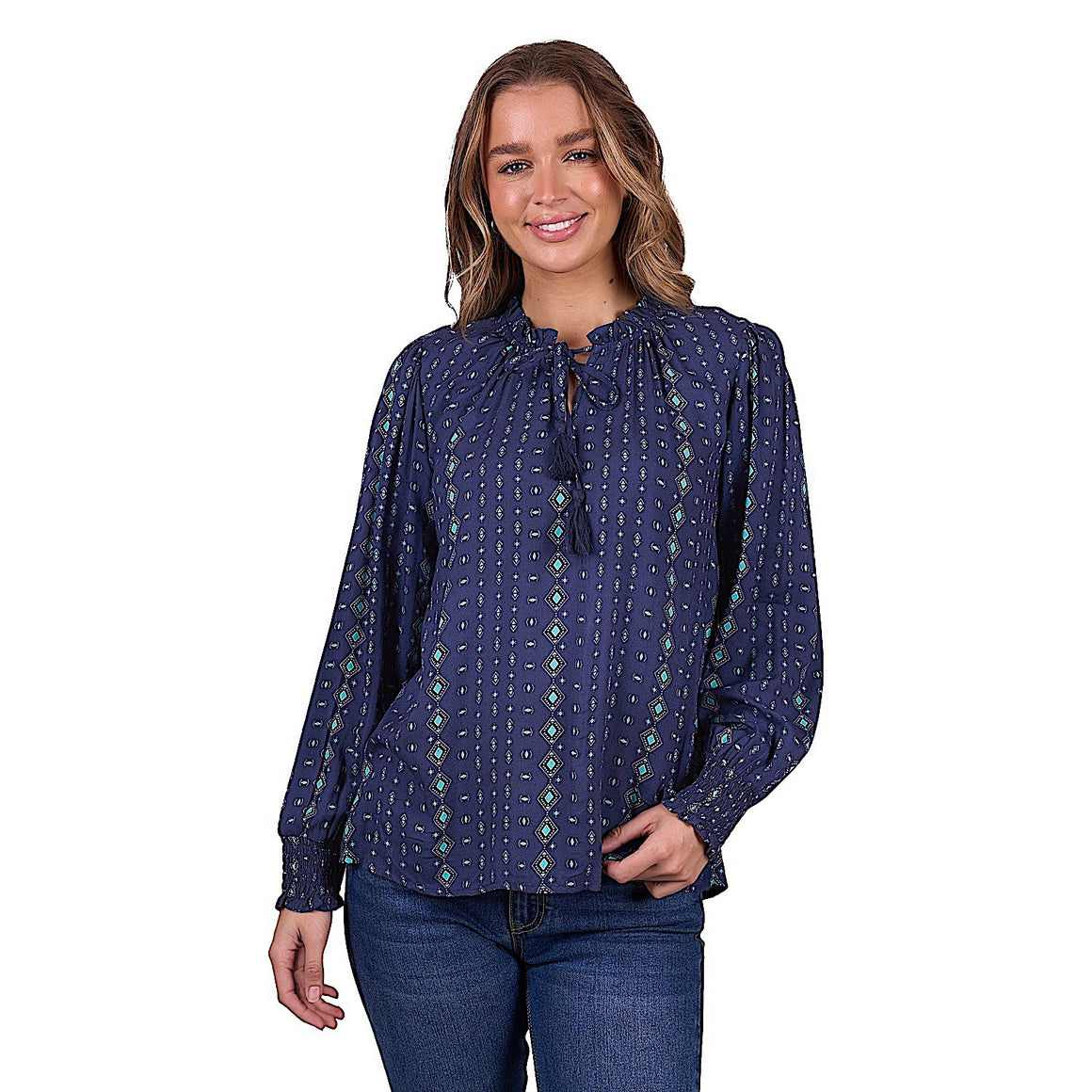 Pure Western Women's Rachel Blouse - Navy