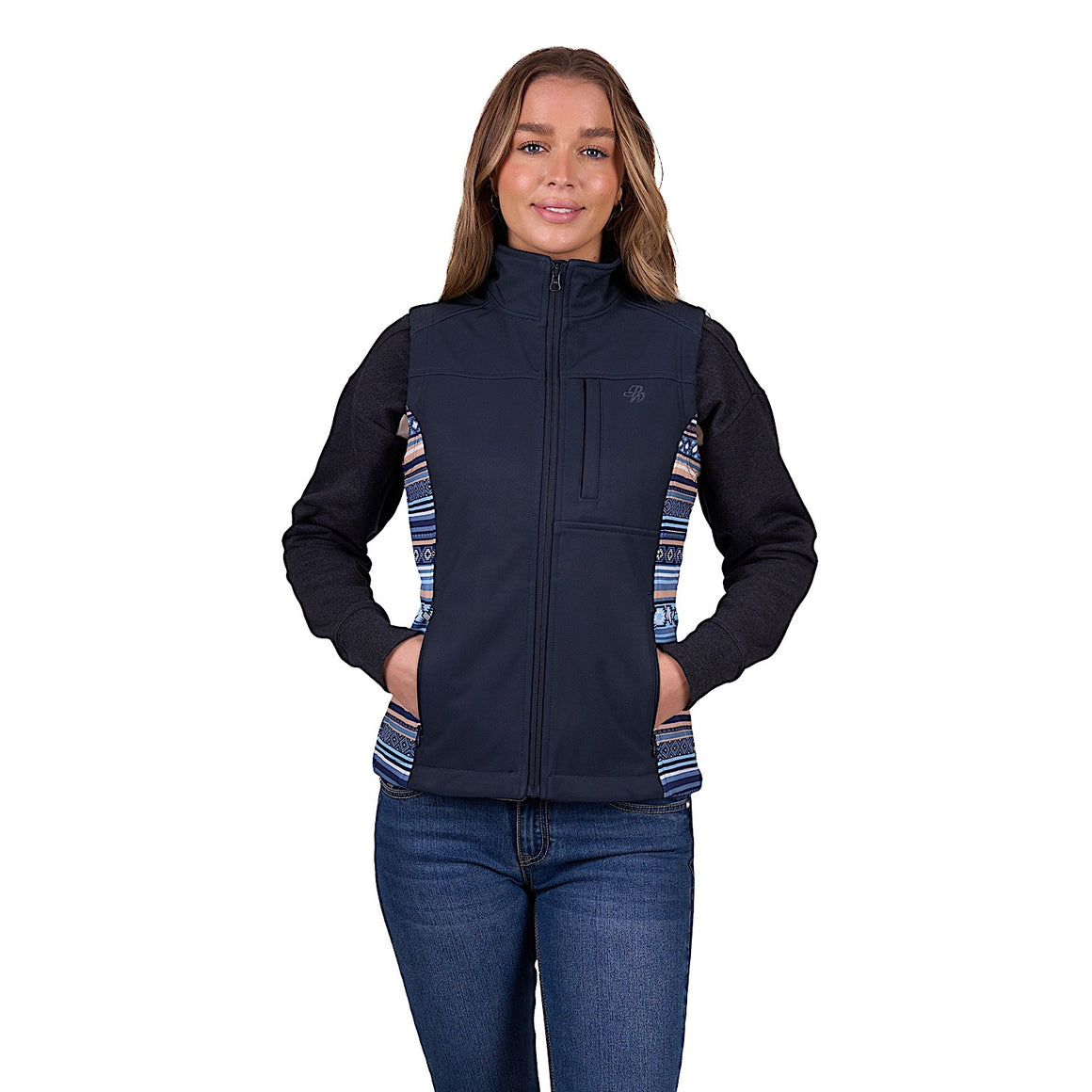 Pure Western Women's Misha Soft Shell Vest - Navy