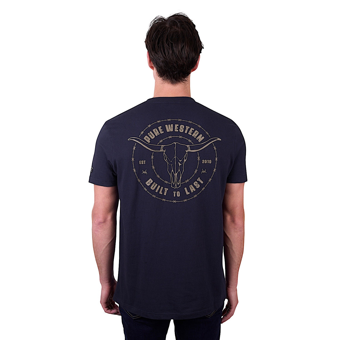 Pure Western Men's Walker Short Sleeve Tee - Navy