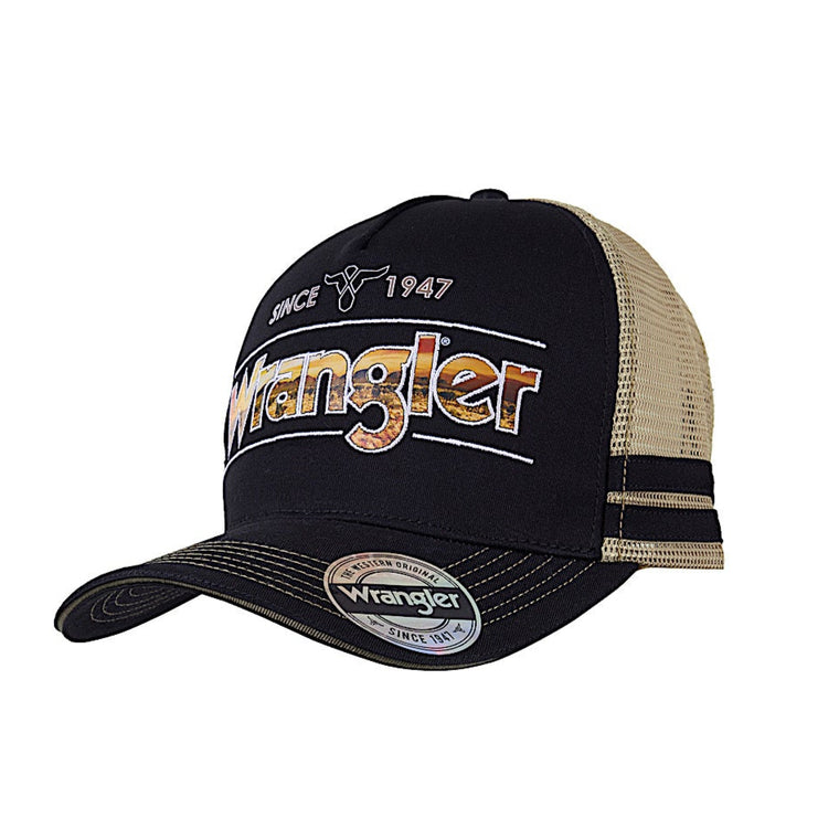 Wrangler Adam High Profile Trucker Cap - Black