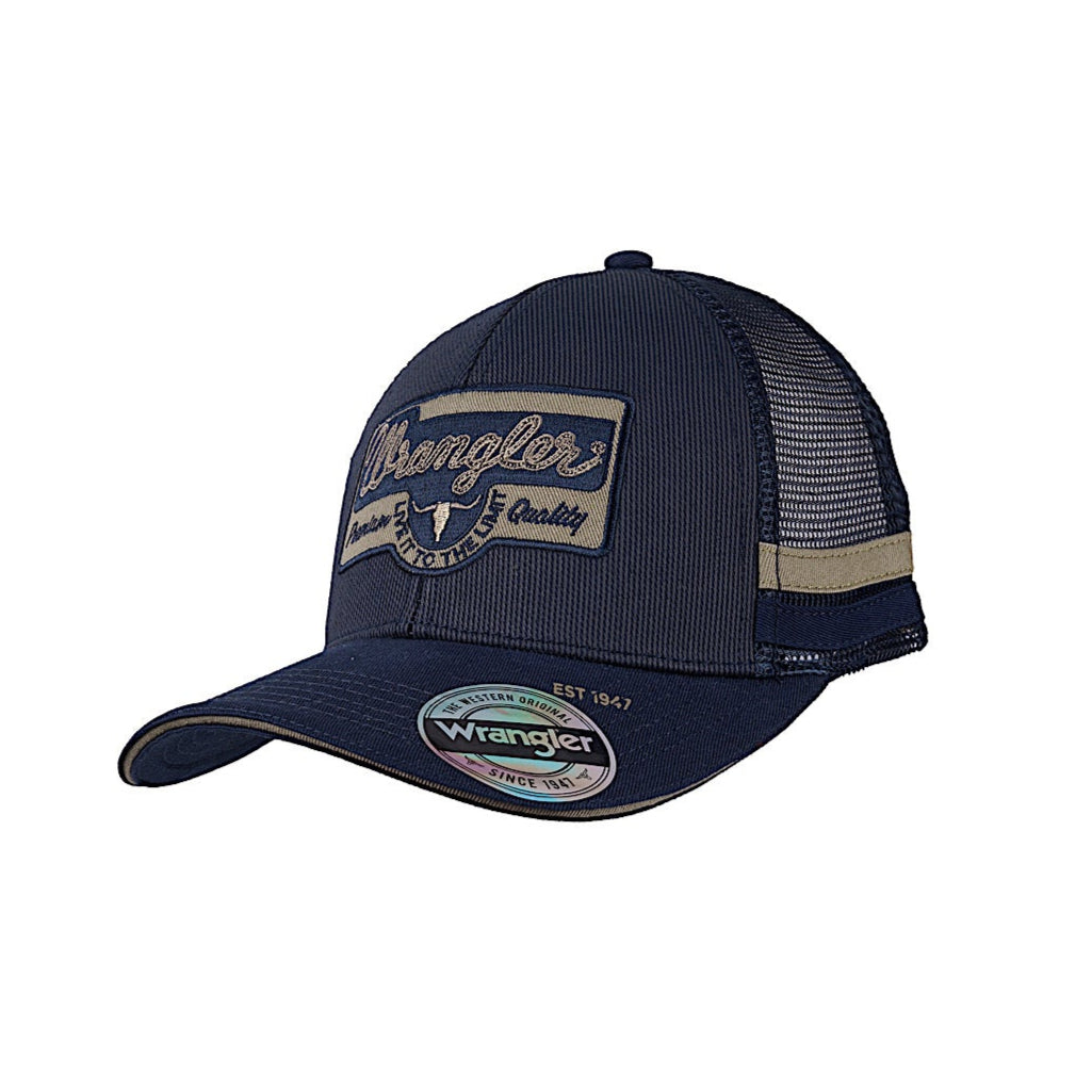 Wrangler Mason 6 Panel Trucker Cap - Navy