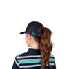 Wrangler Quinn High Profile Ponytail Trucker Cap - Aqua/Navy