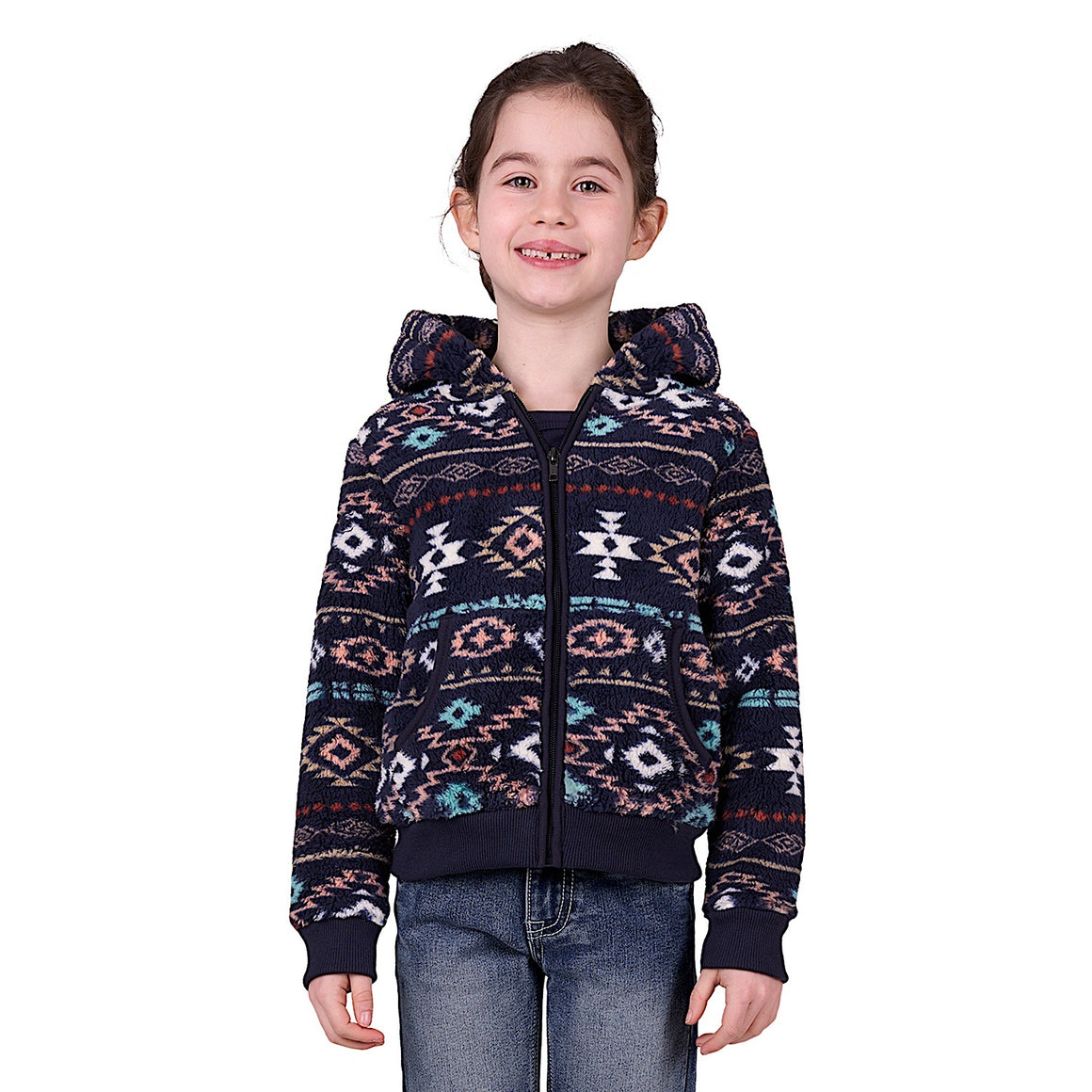 Pure Western Girl's Elodie Zip Through Hoodie - Multi