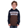 Wrangler Boy's Paul Pullover Hoodie - Navy/Dark Tan