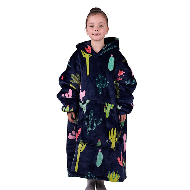 Pure Western Kid's Cactus Print Snuggle Hoodie - Navy