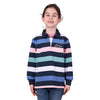 Wrangler Girl's Camden Stripe Rugby - Navy/Multi