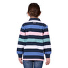 Wrangler Girl's Camden Stripe Rugby - Navy/Multi