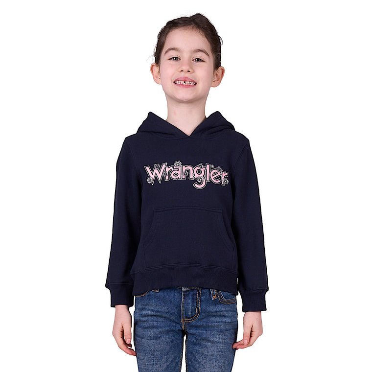 Wrangler Girl's Daisy Pullover Hoodie - Navy