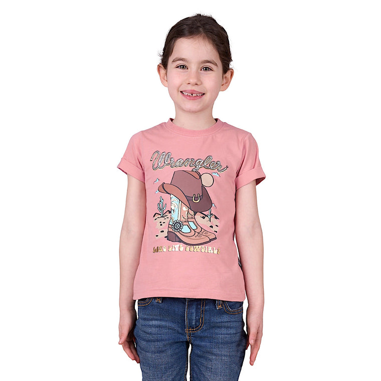 Wrangler Girl's Giselle Short Sleeve Tee - Pink