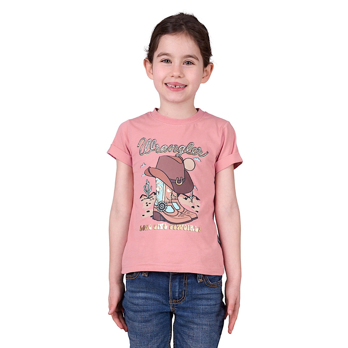 Wrangler Girl's Giselle Short Sleeve Tee - Pink