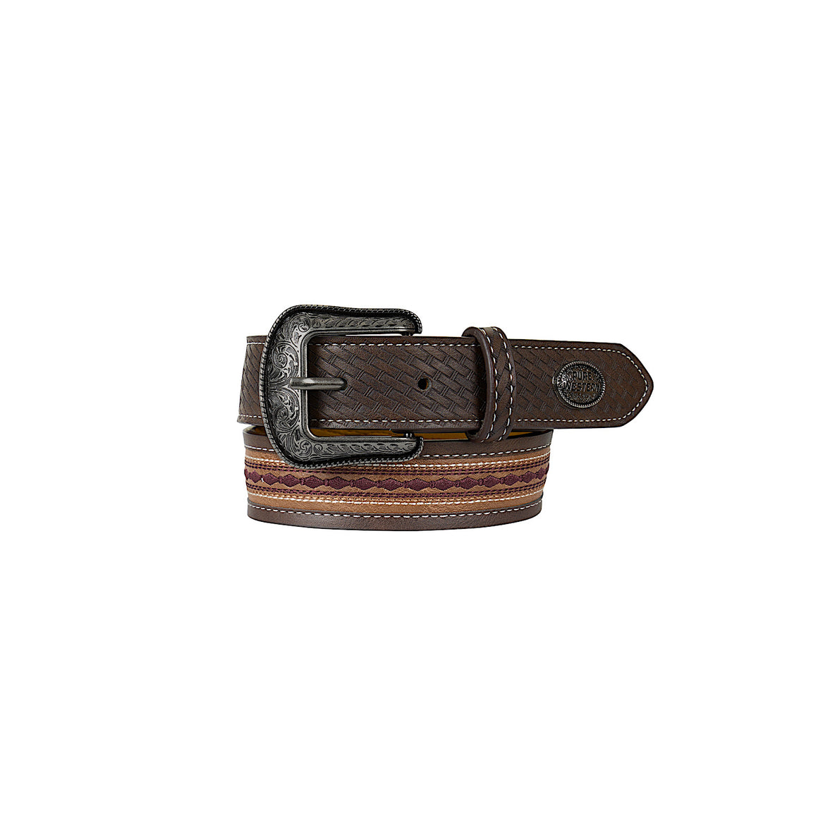 Pure Western Kid's Oscar Belt - Chocolate/Tan