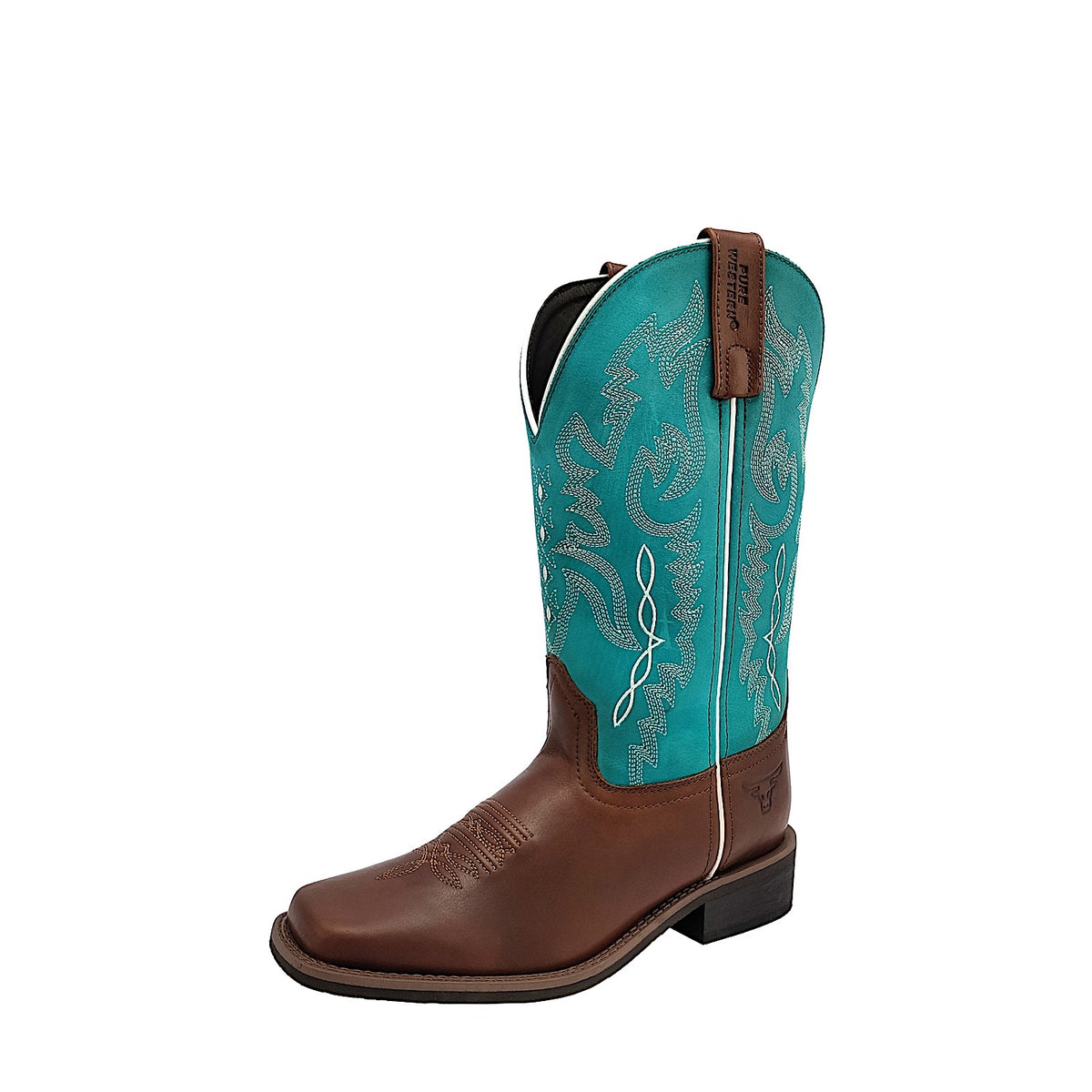 Pure Western Women's Rowlett Boot - Dark Brown/Aqua