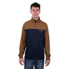 Wrangler Men's Tate 1/4 Zip Pullover - Dark Tan/Navy