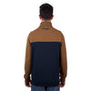 Wrangler Men's Tate 1/4 Zip Pullover - Dark Tan/Navy