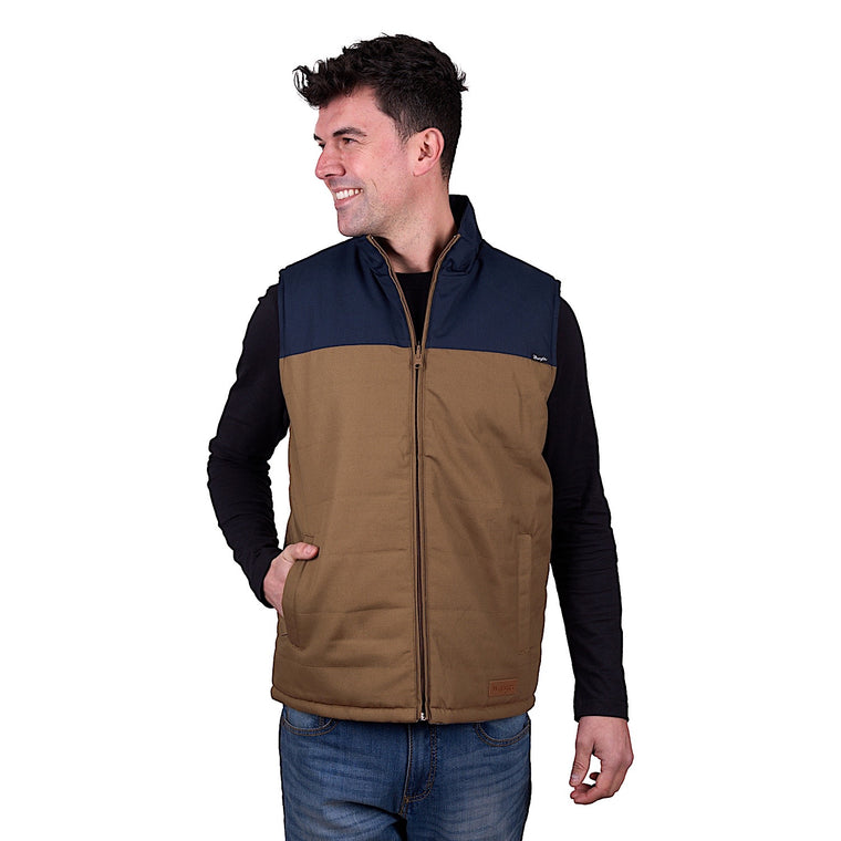 Wrangler Men's Koda Reversible Vest - Tan/Navy